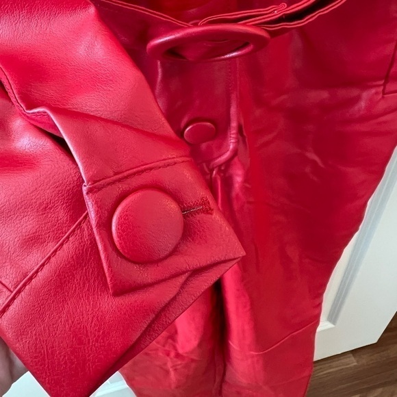 Ronny Kobo Alie Faux Leather Jumpsuit In Red NWT Size S - Picture 12 of 16